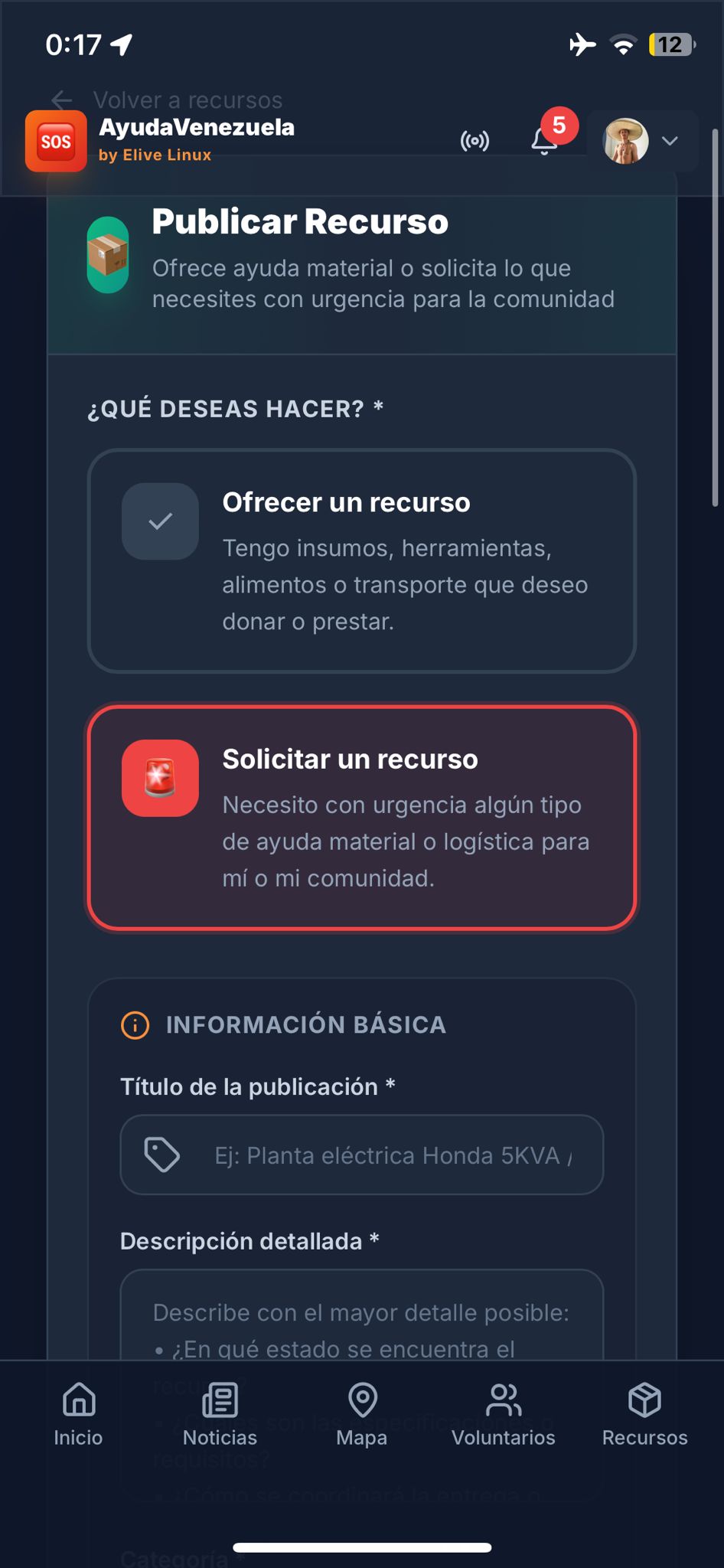 Solicitar recurso